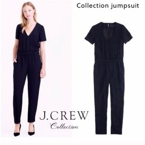 J Crew Collection Black Short Sleeve Jumpsuit